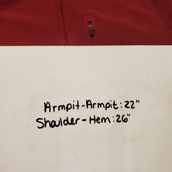 L.L. Bean Men's M Regular Trail Fleece 1/4 Zip Mock Neck Burgundy Red Pullover - Picture 6 of 6